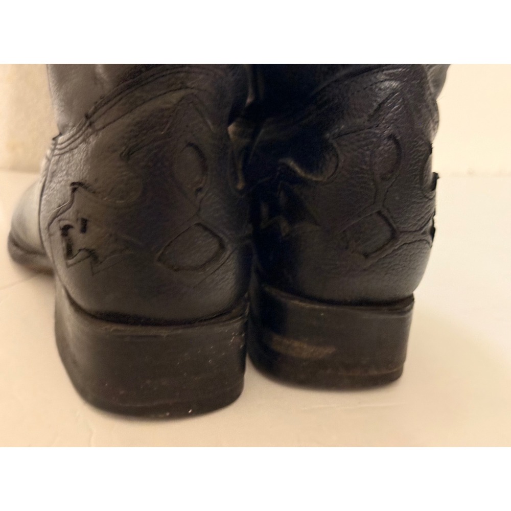 Mens Black Leather Western Cowboy Boots Snip Toe Whipstitch Mexico Size 8 - Picture 5 of 8